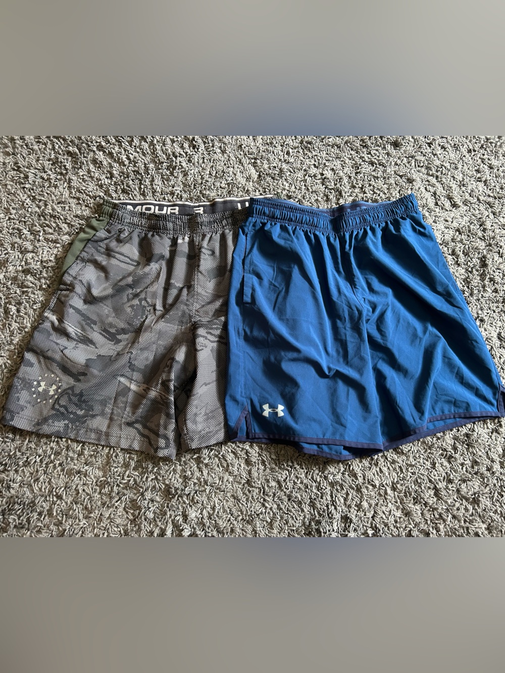 Under Armour Men’s Blue & Gray Athletic Shorts Duo